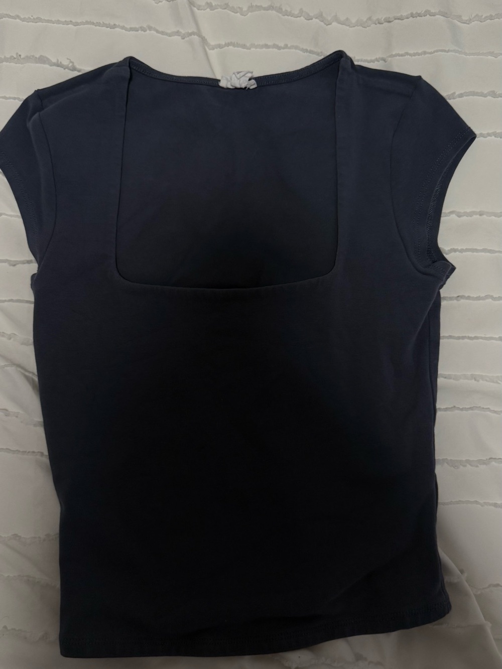 Classic Greyish Navy Square-Neck Women’s Top
